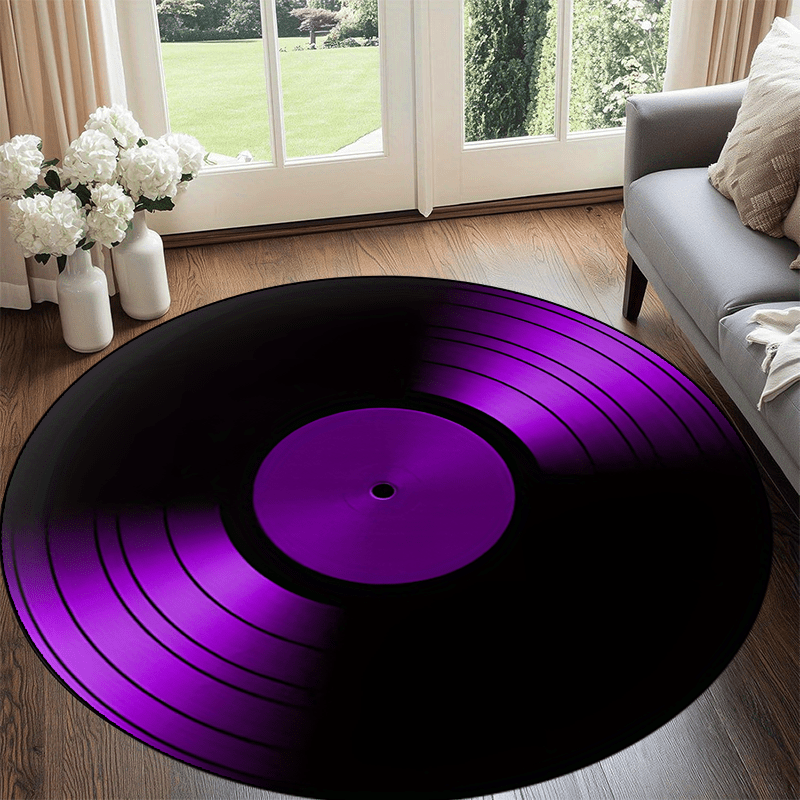 멋진 그라데이션 퍼플 블랙 비닐 레코드 원형 러그, 레 - Commercial Vinyl Printing Machine 리뷰 및 가격