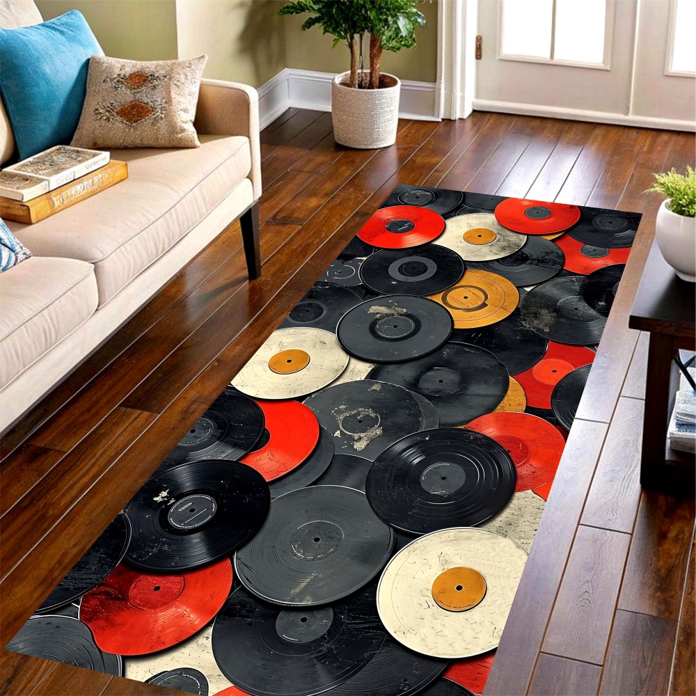 빈티지 비닐 레코드 롱 러너 러그, 레트로 음악 프린트 - Commercial Vinyl Printing Machine 리뷰 및 가격